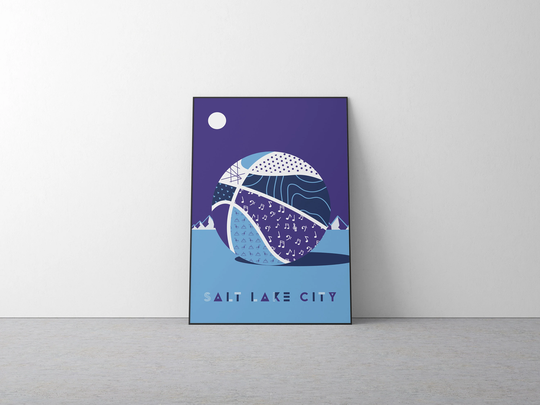 Djtd | Basketball Salt Lake City Retro Themed Poster Wall Art, Abstract Jazz Nba Bedroom Art Office Room Poster