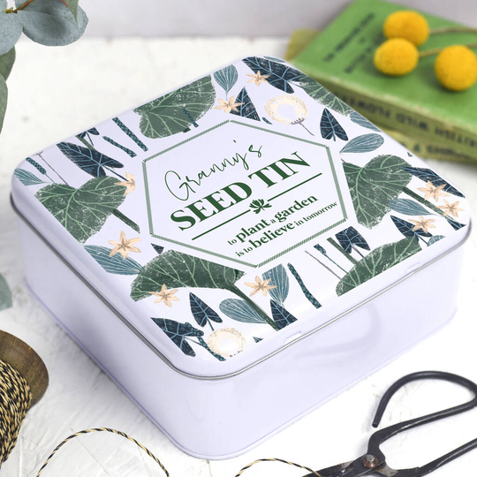 Personalised Garden Seed Tin For Grandma