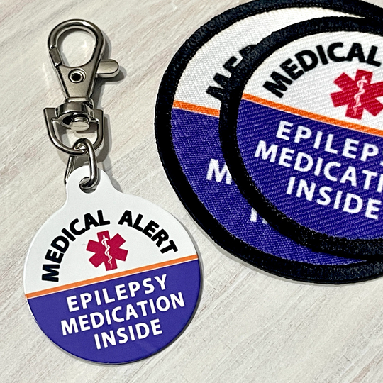 Epilepsy Medicine Bag Medical Alert ID Tag | Awareness Medic Supply Epileptic Seizure Medication Inside Bracelet Charm