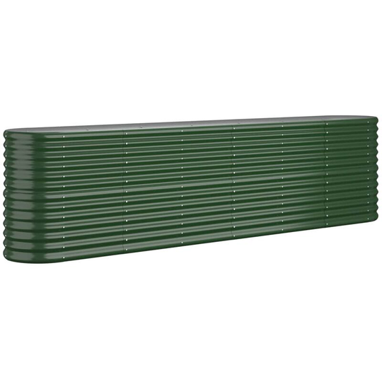 Garden Planter Powder-coated Steel 260x40x68 cm Green Vidaxl Green