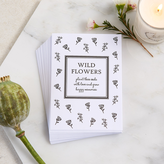 25 Wildflower Seed Packet Funeral Favour Envelopes | Seeds Not Included - Remembrance, Condolence, Memorial, Sympathy, Celebration Of Life