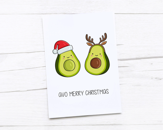 Happy Christmas Card | Merry Avo Avocado