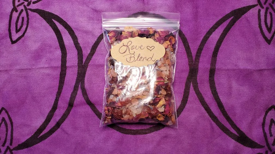 Love Spell Blend Herbs Pink Himalayan Salt For Spells