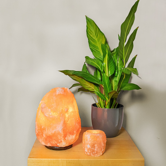 Himalayan Natural Salt Lamp - Handcrafted Crystal Rock On Wooden Base Healing 100% With Switch