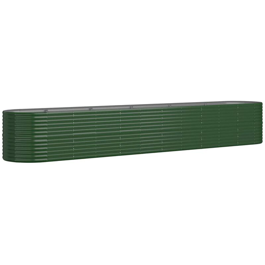 Garden Planter Powder-coated Steel 440x80x68 cm Green Vidaxl Green