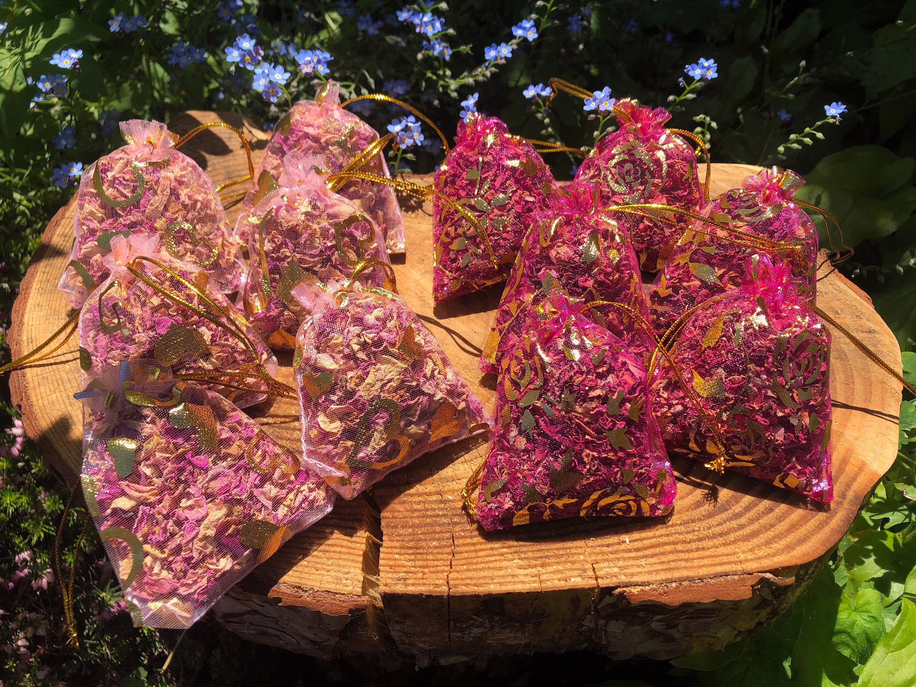 1 Pc Red Or Pink Dried Rose Petal Herbal Sachet