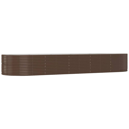 Garden Planter Brown 447x140x68 cm Powder-coated Steel Vidaxl Brown