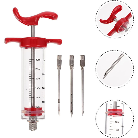 Sun Flowergb - Marinade Syringe Meat Injector Sauce Syringe Juicer Professional Marinade for Turkey Beef Chicken Turkey Meat Roasts bbq
