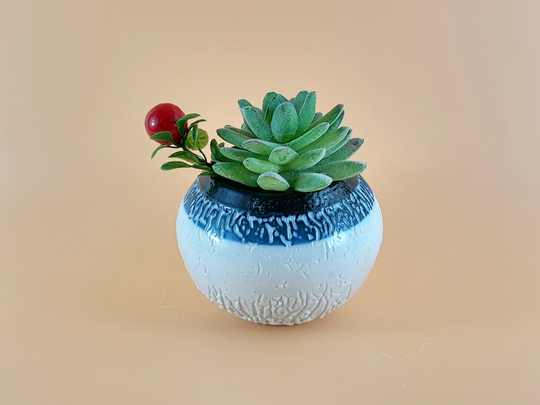 Small Porcelain Succulent Pot | Patterned Glaze Ceramics
