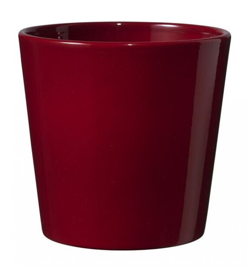 14cm Shiny Red Bordeaux Dallas Ceramic Pot - Fast & Free UK Delivery