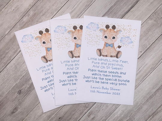 Personalised Seed Packets Envelopes For Baby Shower/Babies Birthday