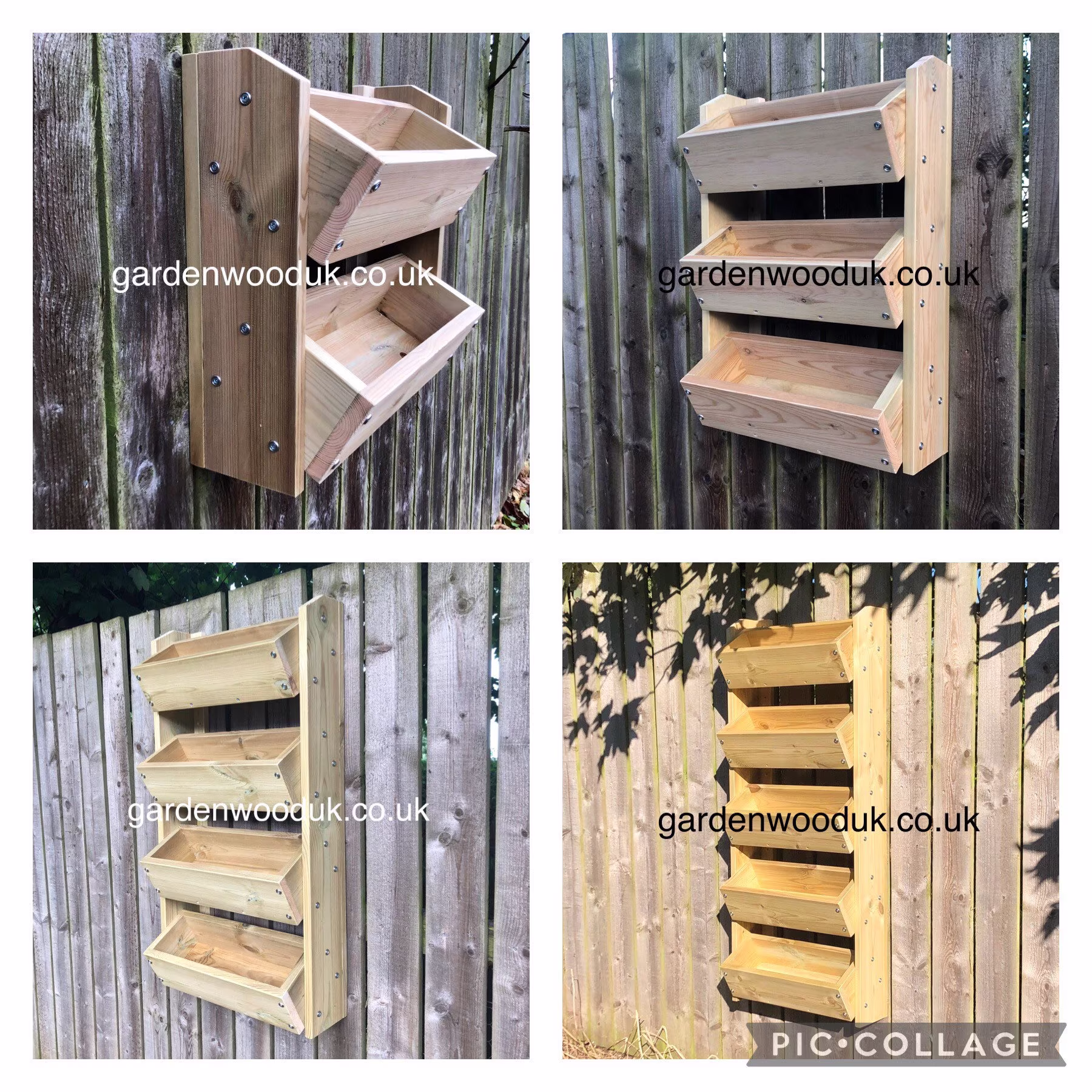 Tiered Wall Mounted Planters For Herbs/Flowers/strawberries. 2 Tiered, 3 4 & 5 Tiered. Multi-Level Vertical Planters