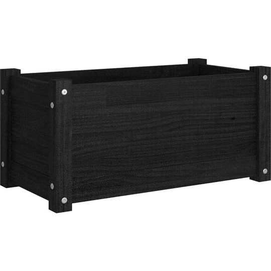 Vidaxl - Garden Planter Black 60x31x31 cm Solid Pinewood Black