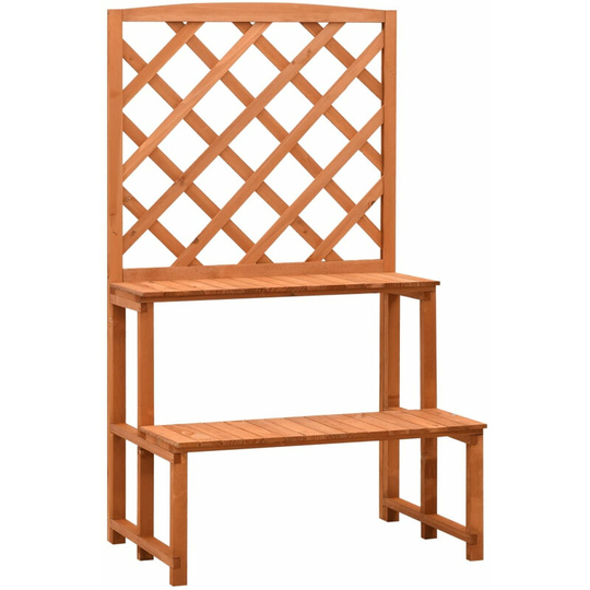 Asupermall - Trellis Planter with Shelves Orange 70x42x120 cm Solid Firwood