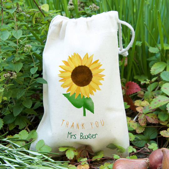 Sunflower Teacher Gift Bag With Sunflower Seeds