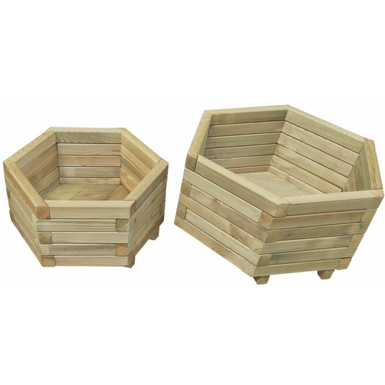 Two Piece Garden Raised Bed Set Impregnated Pinewood VDFF27685_UK - Topdeal