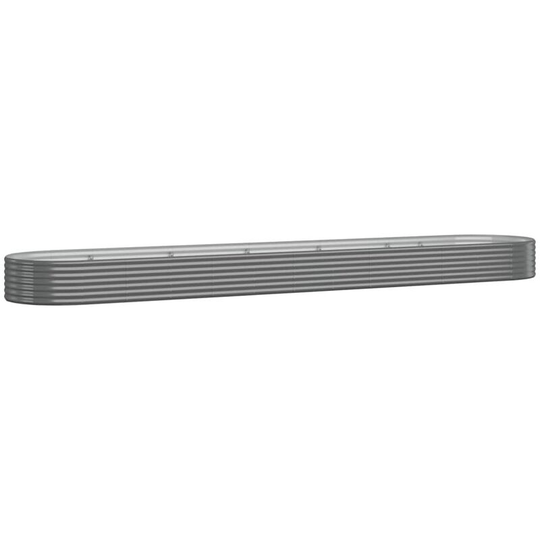 Garden Planter Powder-coated Steel 507x100x36 cm Grey Vidaxl Grey