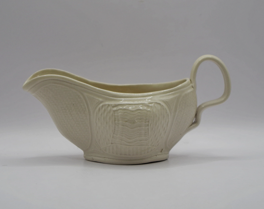Codee1Um Rare Staffordshire White Salt Glazed Stoneware C1750 Sauce Boat