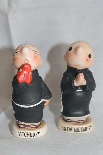 Vintage Funny Monk Salt & Pepper Shakers