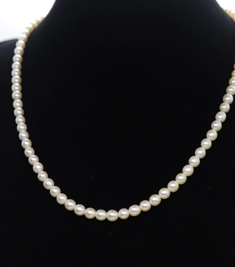 14K Pearl Seed Necklace. 4.2mm Pearls 16In | 639