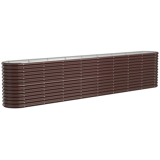 Garden Planter Powder-coated Steel 332x40x68 cm Brown Vidaxl Brown