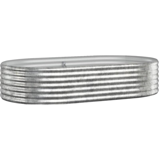 Garden Planter Powder-coated Steel 175x100x36 cm Silver Vidaxl Silver