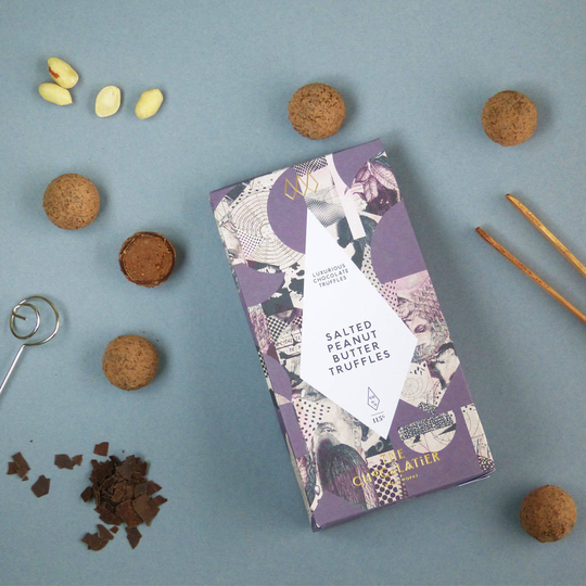 Chocolate Peanut Butter Salted Praline Truffles