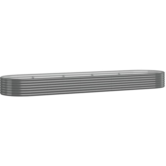 Garden Planter Powder-coated Steel 396x100x36 cm Grey Vidaxl Grey
