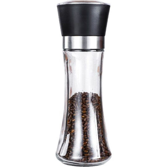 Premium Pepper and Salt Grinder Set of 2-Refillable Coarseness Adjustable Pepper Mill Shaker tall black