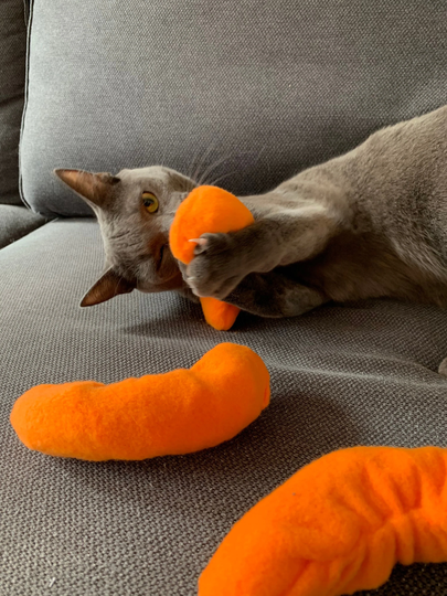 Crinkly Cheese Puff Catnip Toy