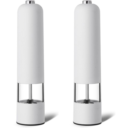Salt and Pepper Mill Set of 2 Manual with Adjustable Ceramic Grinder from Coarse to Fine Spice Mill Set 2pcs white