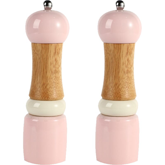Pantryware Salt Pepper Grinder Set for Seasoning, Cooking, Serving, Wood and Ceramic Danish powder