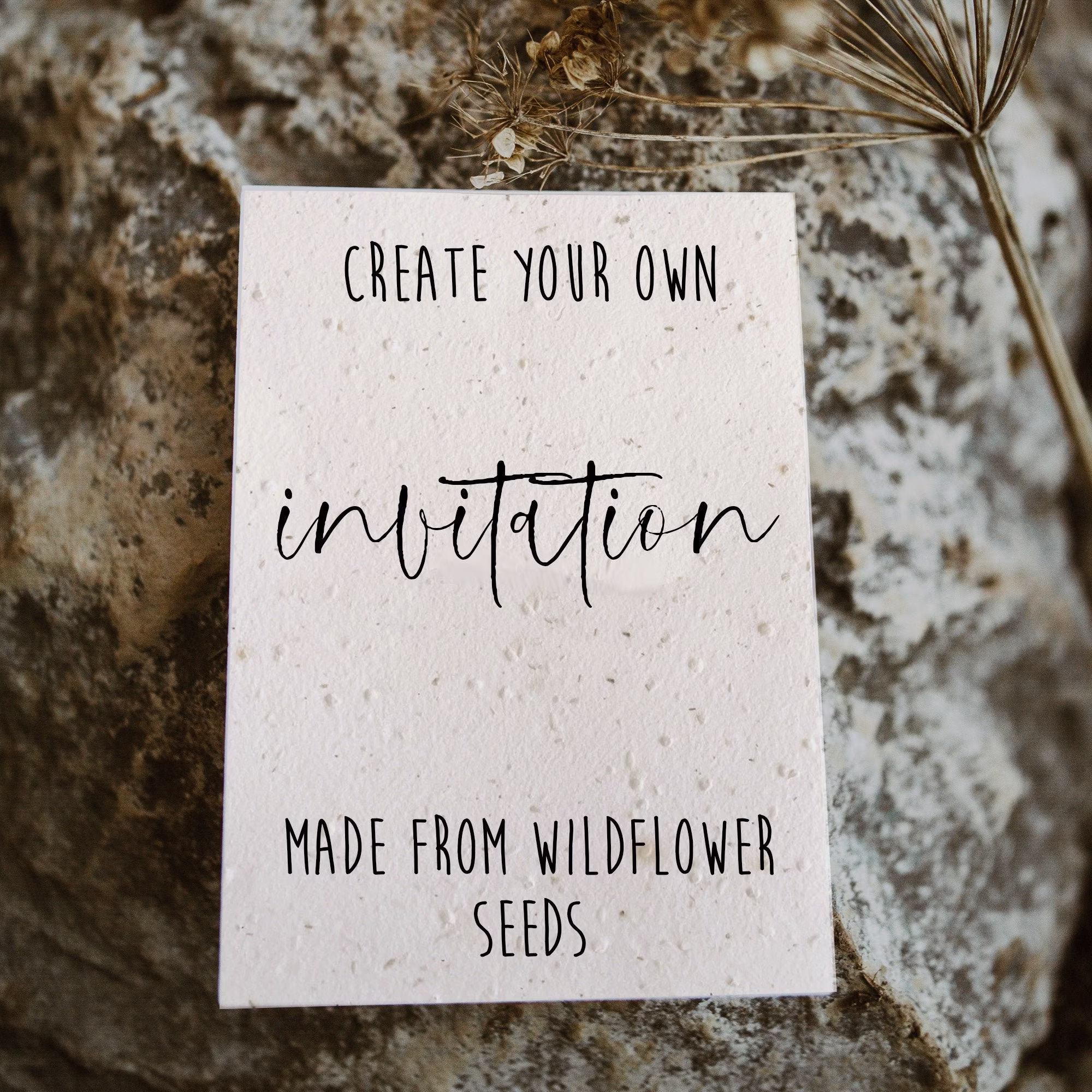 Wildflower Invite Made From Wildflower Seeds, A5 Plantable Invitation, Seed Card, That Grows, Create Your Own Invitation