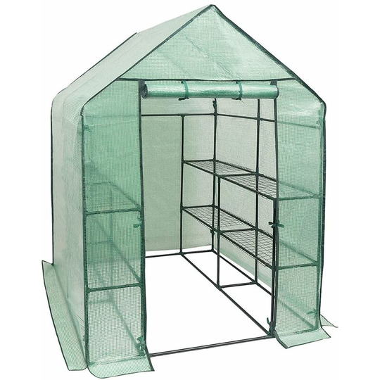 Garden Greenhouse Plastic Tomato Greenhouse Vegetable Fruit Flower Plant 143x143x195cm Green - Green - Woltu