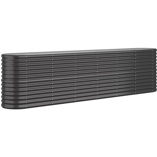 Garden Planter Powder-coated Steel 260x40x68 cm Anthracite Vidaxl Anthracite