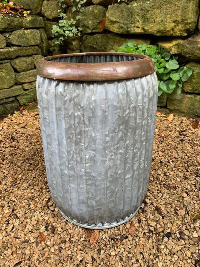Small Galvanised Dolly Planter