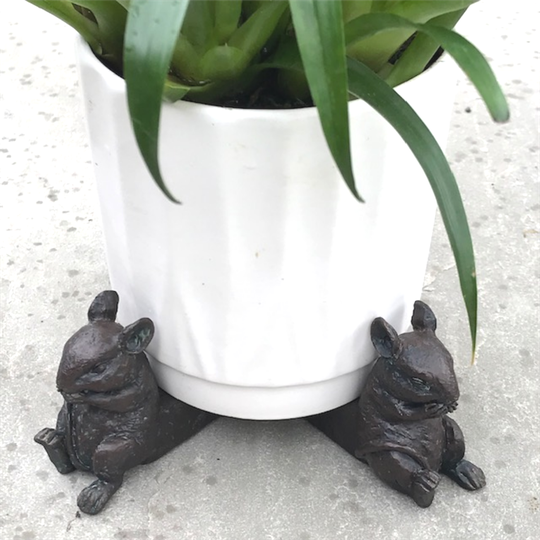 Set Of Three Cute Mouse Pot Stands In Gift Pouch