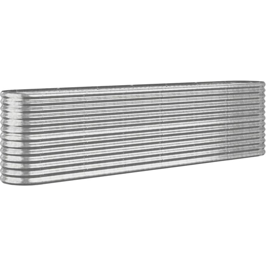 Garden Planter Powder-coated Steel 260x40x68 cm Silver Vidaxl Silver