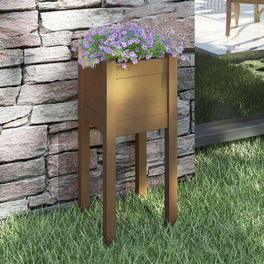 Asupermall - Garden Planter Honey Brown 31x31x70 cm Solid Pinewood