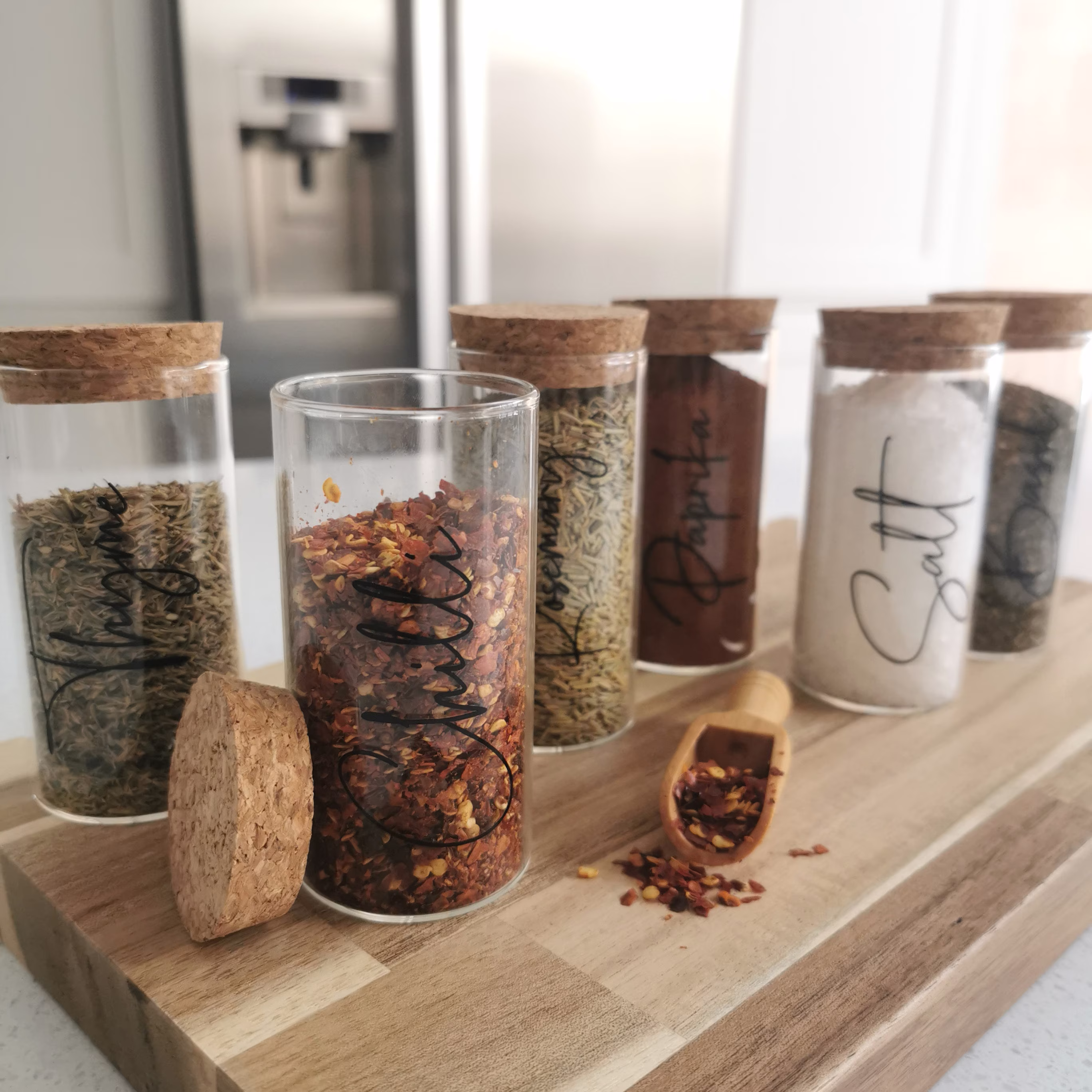 Personalised Glass 120Ml Herb & Spice Jar | Basil Rosemary Salt Pepper Wedding Favour Kitchen Accessories