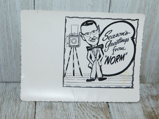 Vtg Post Card Season's Greeting From Norm, Vintage Postcard With Note, Scrapbooking, Decor, Crafts, Gift Idea, Prop, Daysgonebytreasures