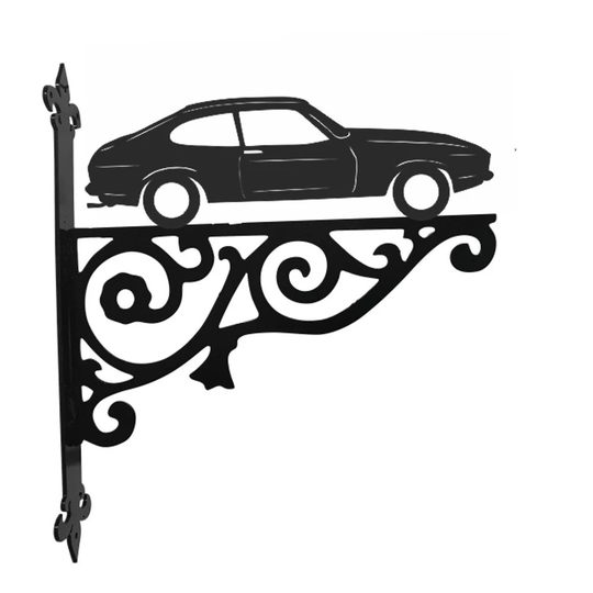 Ford Capri Ornamental Hanging Bracket - Contemporary Basket Wall Mounted Decorative Garden Black