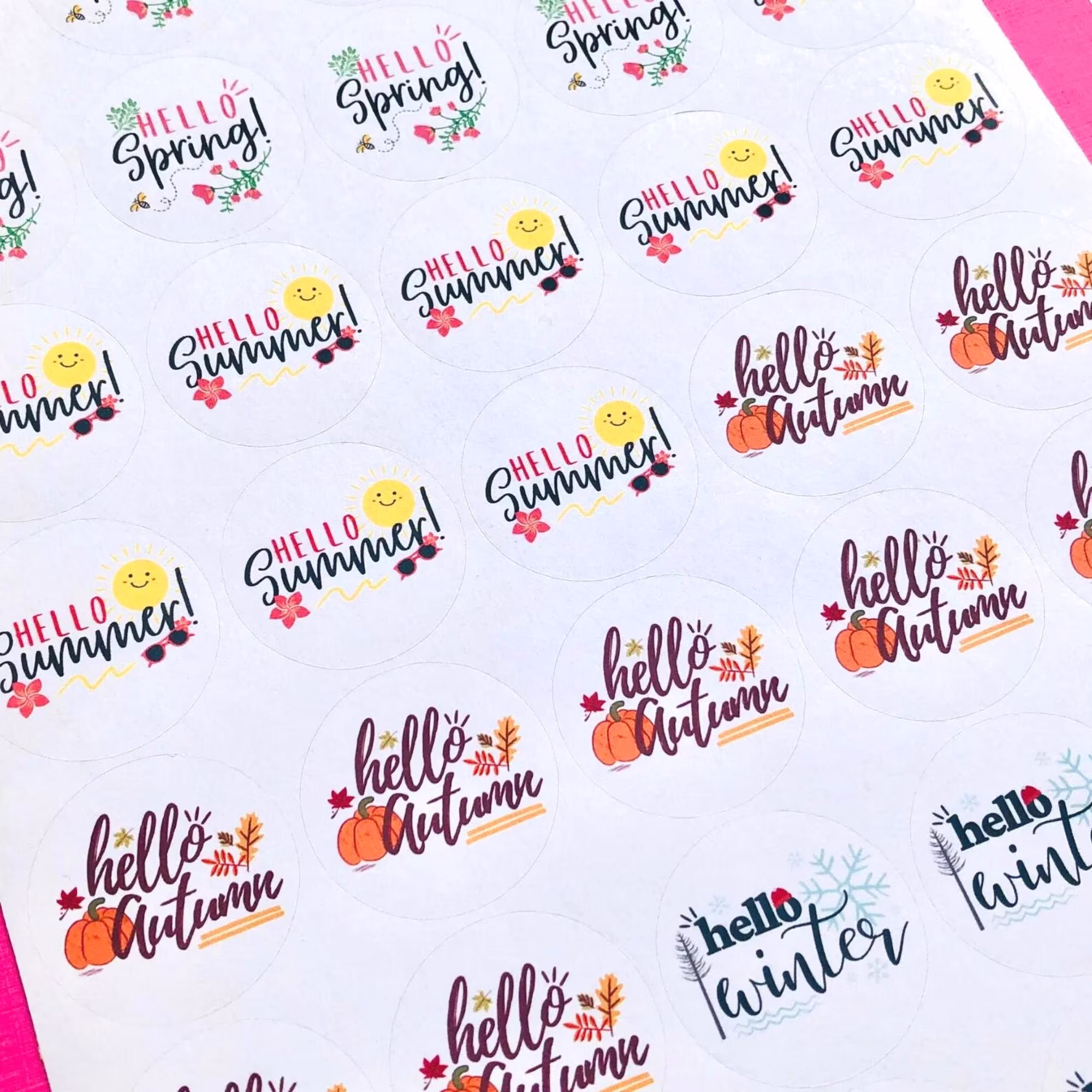 35x Mixed Seasons Stickers | Seasonal Journal Scrapbooking Planner Business Eco-Friendly
