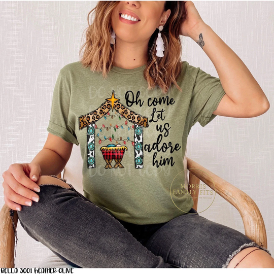 Jesus Is The Reason For Season Shirt, Oh Come Let Us Adore Him Christmas Shirt