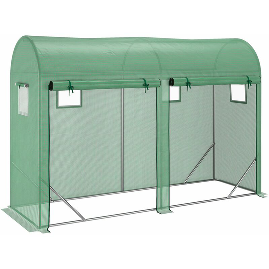 Outsunny - Garden Plant Tomato Growth Greenhouse w/ 2 Doors 4 Windows 3 x 1 x 2m - Green