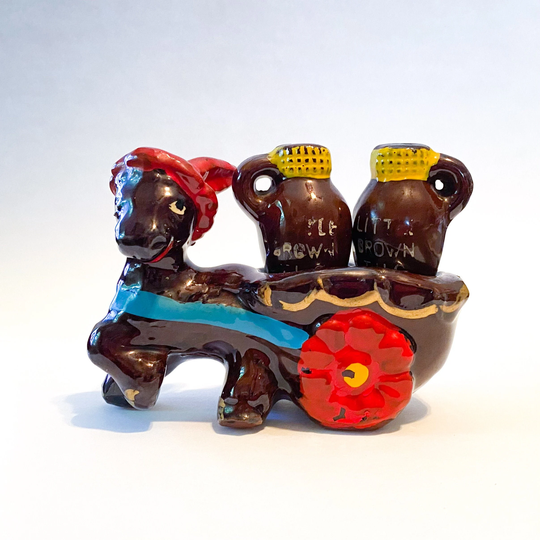Donkey With Booze Jugs Salt & Pepper Shakers - Vintage