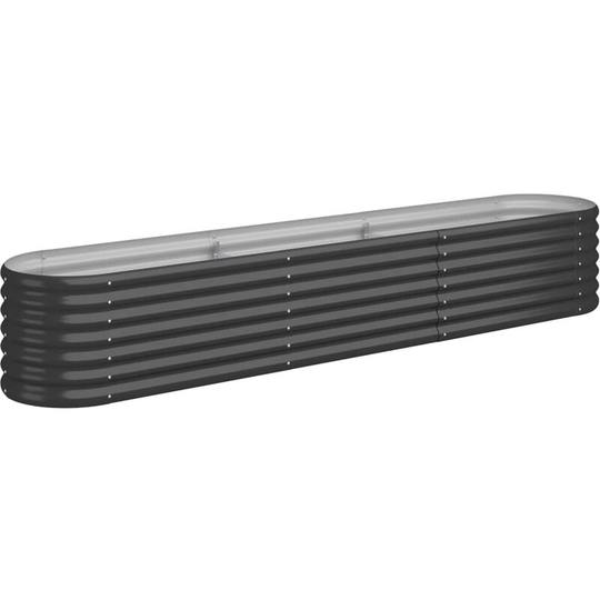 Garden Planter Powder-coated Steel 224x40x36 cm Anthracite Vidaxl Anthracite