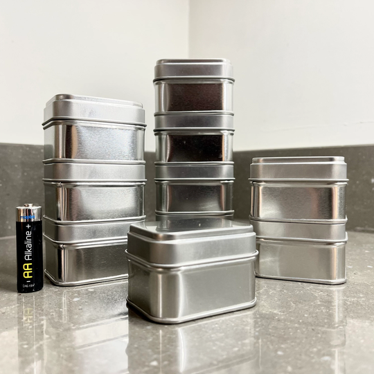 10 Stackable Aluminium Food Safe Tins. 59x46x41mm. 75Ml Capacity