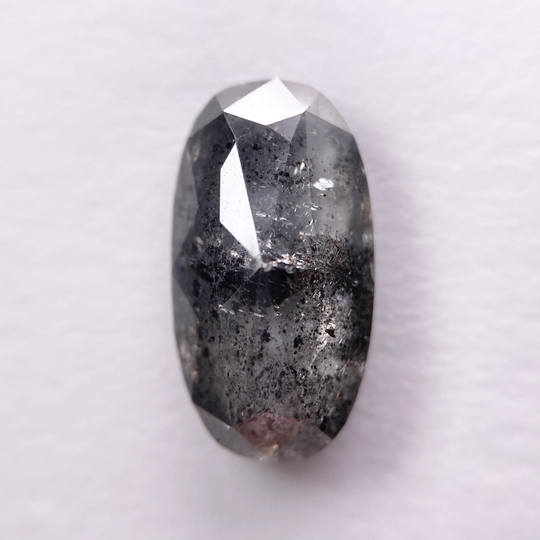 Oval Shape Rosecut Diamond 2.91Ct 100% Natural Diamond/Salt & Pepper Loose Diamond Unset Rare Make Your Own Ring Bespoke