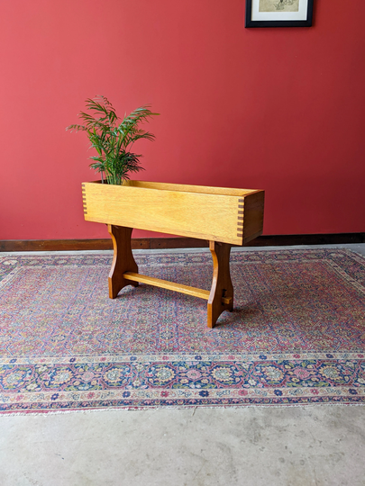 Mid Century Indoor Pegged Stretcher Trough Planter